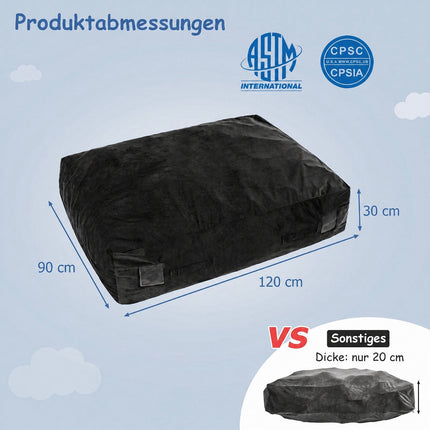 Sensorais paklājiņš triecieniem, 119 cm x 99 cm, putuplasta bloki, mazgājams pārvalks