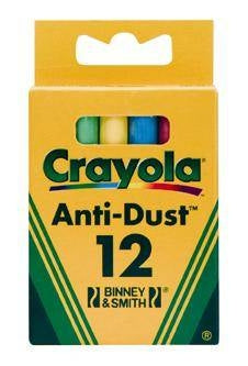 Crayola pretputekļu krāsainie krītiņi, 12 gab.