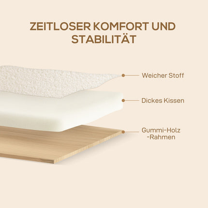 Krēmkrāsas šerpu atpūtas krēsls, polsterēts, koka kājas, celtspēja 120 kg