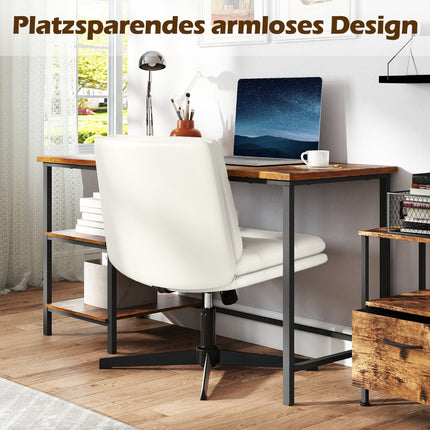 Biroja krēsls ar sakrustotām kājām, regulējams augstums, balts
