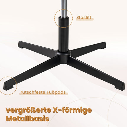 Biroja krēsls ar sakrustotām kājām, rozā mākslīgā kažokāda, ergonomisks dizains