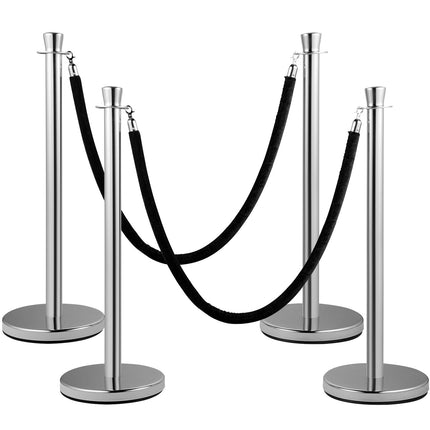 Crowd Control Stanchions Set of 2, 5 ft Velvet Rope