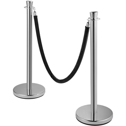 Crowd Control Stanchions Set of 2, 5 ft Velvet Rope