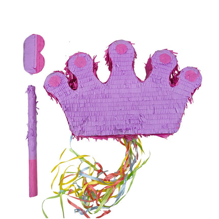 Crown Pinjata komplekts ar kociņu un acu masku
