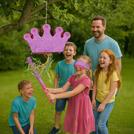 Crown Pinjata komplekts ar kociņu un acu masku