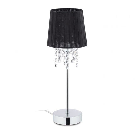 Kristāla galda lampa ar organzas abažūru