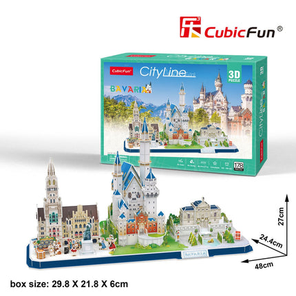 Cubicfun 3D puzle Pilsētas līnija Bavārija