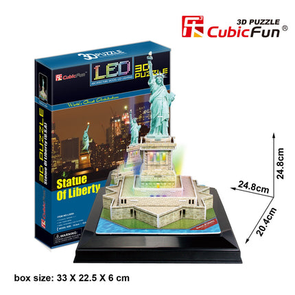 Cubicfun 3D puzle ar LED Brīvības statuju