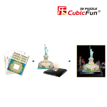 Cubicfun 3D puzle ar LED Brīvības statuju