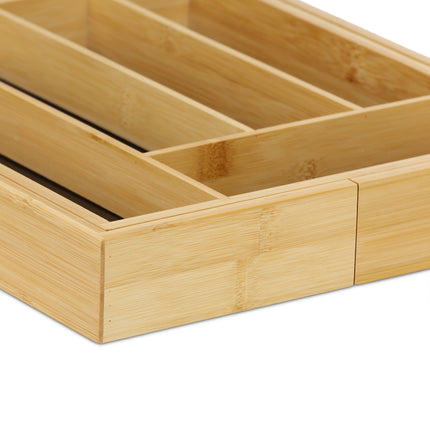 Galda piederumu paplāte, regulējama, bambusa, melna MDF