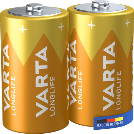 D Batteries, Long-Lasting, 2-Pack, Alkaline