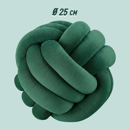 Tumši zaļš mezglots spilvens – 25 cm, poliestera putas