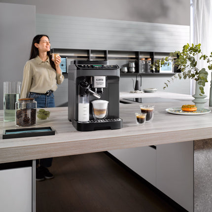 Piena espresso automāts De'Longhi Magnifica Evo, 10 dzērieni, melns/grafīts
