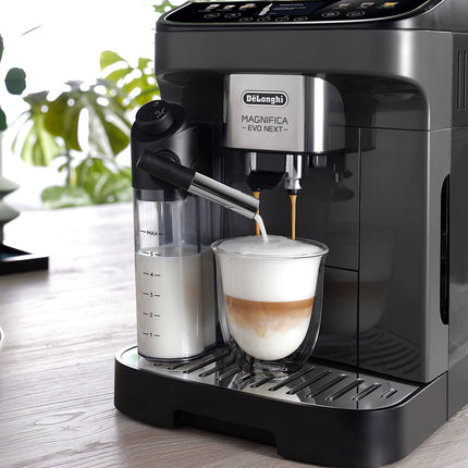 Piena espresso automāts De'Longhi Magnifica Evo, 10 dzērieni, melns/grafīts