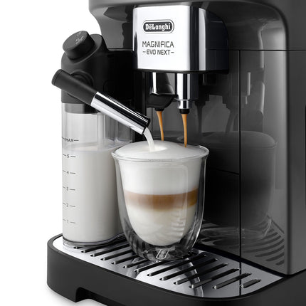 Piena espresso automāts De'Longhi Magnifica Evo, 10 dzērieni, melns/grafīts