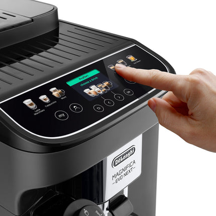 Piena espresso automāts De'Longhi Magnifica Evo, 10 dzērieni, melns/grafīts