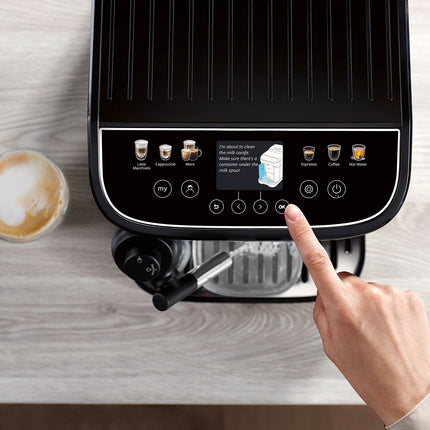 Piena espresso automāts De'Longhi Magnifica Evo, 10 dzērieni, melns/grafīts