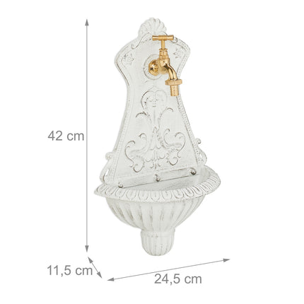 Decorative Cast Iron Wall Fountain with Tap