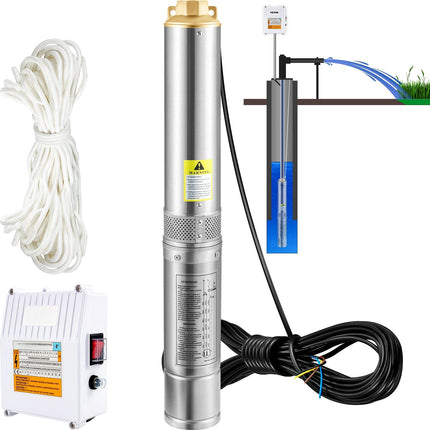 Deep Well Submersible Pump 370W, 110 L/min, 44 m Head