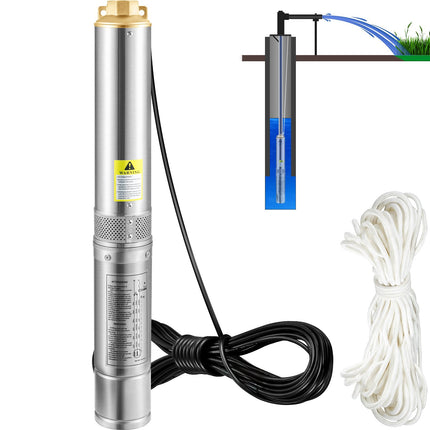 Deep Well Submersible Pump 750W, 100 Lpm, 66 m