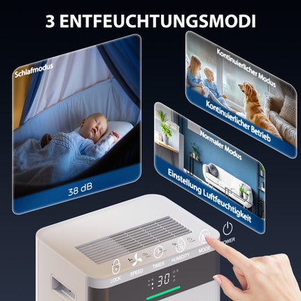 Gaisa sausinātājs, 4,5 l tvertne, 24 stundu taimeris, LED displejs