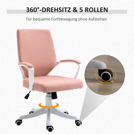 Ergonomisks biroja krēsls ar regulējamu augstumu, šūpošanās funkciju, biezi polsterētu atzveltni, 360° grozāmiem riteņiem