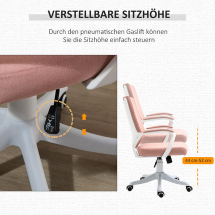 Ergonomisks biroja krēsls ar regulējamu augstumu, šūpošanās funkciju, biezi polsterētu atzveltni, 360° grozāmiem riteņiem