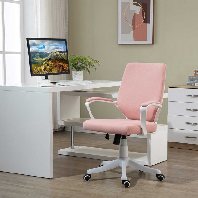 Ergonomisks biroja krēsls ar regulējamu augstumu, šūpošanās funkciju, biezi polsterētu atzveltni, 360° grozāmiem riteņiem