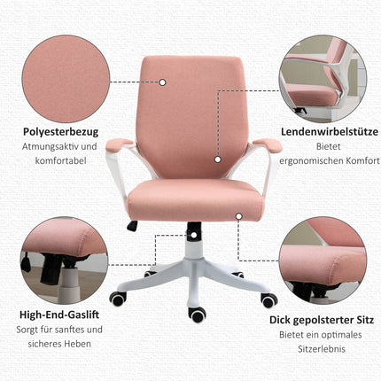 Ergonomisks biroja krēsls ar regulējamu augstumu, šūpošanās funkciju, biezi polsterētu atzveltni, 360° grozāmiem riteņiem