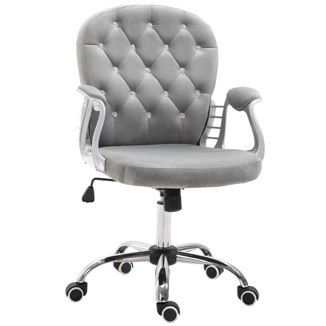 Ergonomisks biroja krēsls ar polsterētu atzveltni, pelēks, 59,5x60,5x95-105 cm