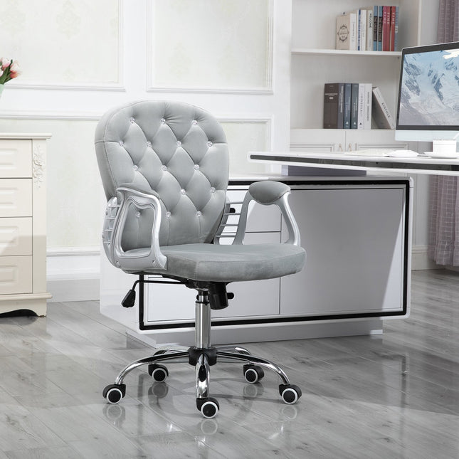 Ergonomisks biroja krēsls ar polsterētu atzveltni, pelēks, 59,5x60,5x95-105 cm