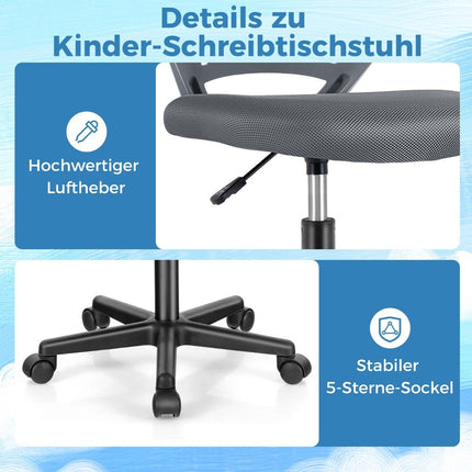 Desk chair for children armless children's desk chair 54 x 54 x 77-89 cm gray