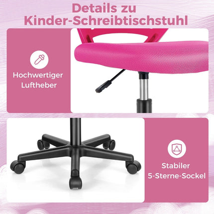 Desk chair for children armless children's desk chair 54 x 54 x 77-89 cm pink