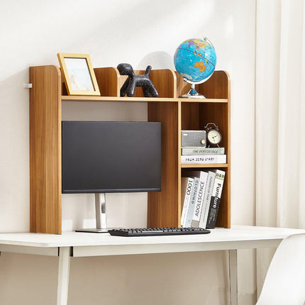 Desktop Bookshelf Hutch, 2-Tier Wood, 37.2 Inch Wide