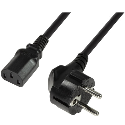 Device cable CEE 7/7 90° - C13 Straight Black 1.8m