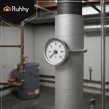 Dial Thermometer for 0-120C Ovens, Pipe Mount