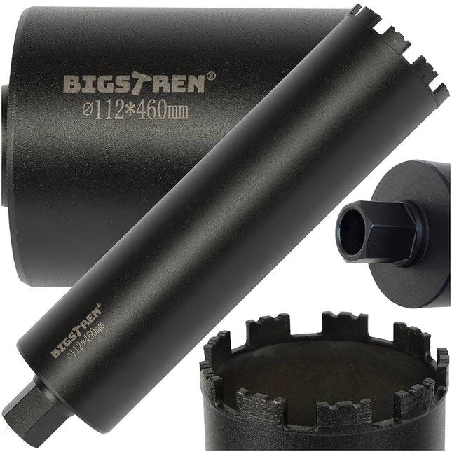 Dimanta serdeņu urbis 112 × 460 mm betonam, akmenim