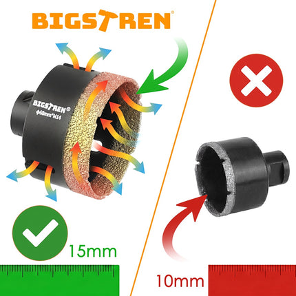 Dimanta caurumzāģu komplekts, 13 daļas, 6-68 mm, M14 vītne