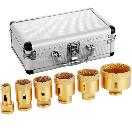 Diamond Hole Saw Set, 6-Piece 20-68mm M14 for Tile