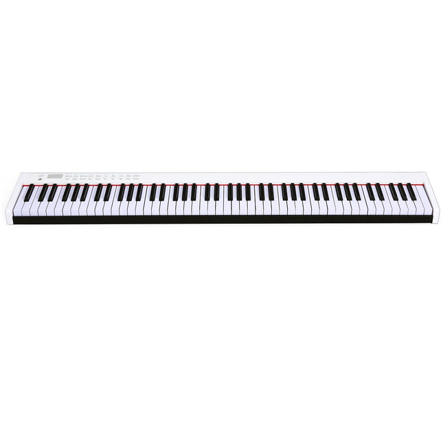 Digitālās klavieres ar 88 taustiņiem, pārnēsājamas elektroniskās klaviatūras, 127 x 21,5 x 6,5 cm, baltas + melnas