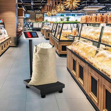 Digitālie platformas svari 300 kg, 50 g, cenu aprēķināšana LB/KG