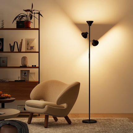 Regulējama grīdas lampa ar lasāmgaismu, RGB, tālvadības pults