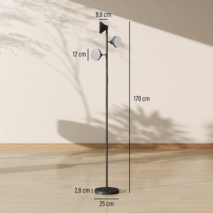 Regulējama grīdas lampa ar lasāmgaismu, RGB, tālvadības pults
