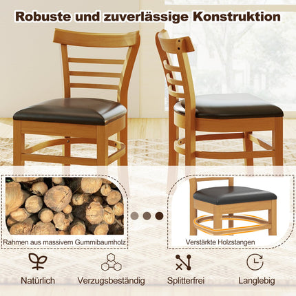 Ēdamistabas krēslu komplekts, mākslīgā āda, gumijkoka kājas, 2 krēslu komplekts
