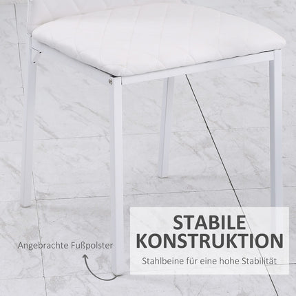 Ēdamistabas krēslu komplekts, 4 gab., mākslīgā āda, augsta atzveltne, balts