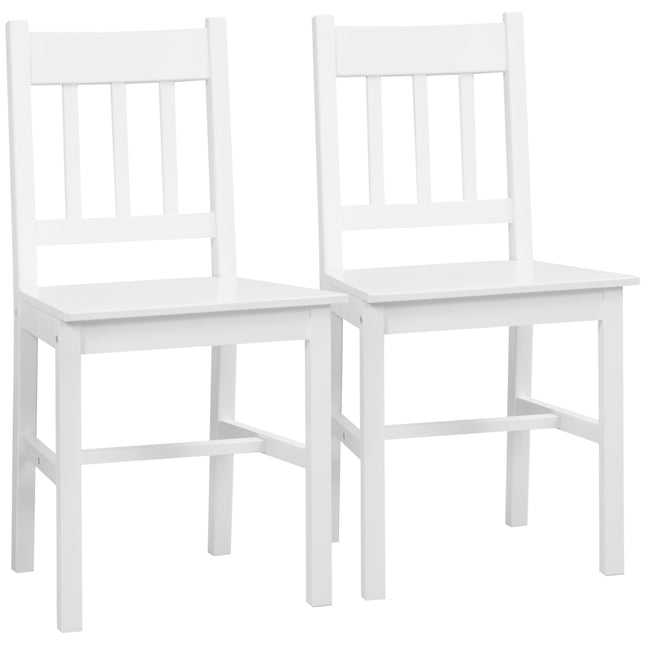 White Pine Wood Dining Chair Set of 2 - 41x47x86 cm