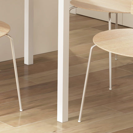 Extendable dining table for 6, steel frame, brown finish