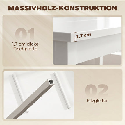 Ēdamgalda komplekts, 5 daļas, masīvkoka priede, balts, 4 sēdvietas