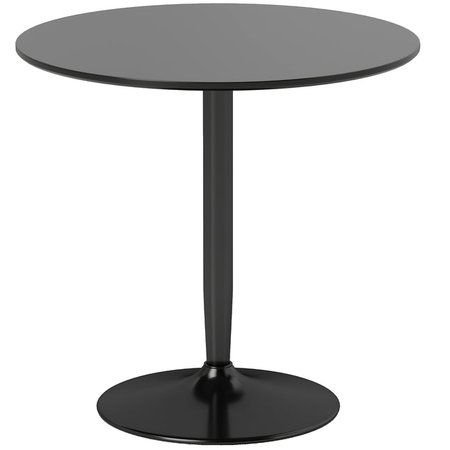 Ēdamgalds diviem, apaļš, 80 cm, MDF un tērauds, melns