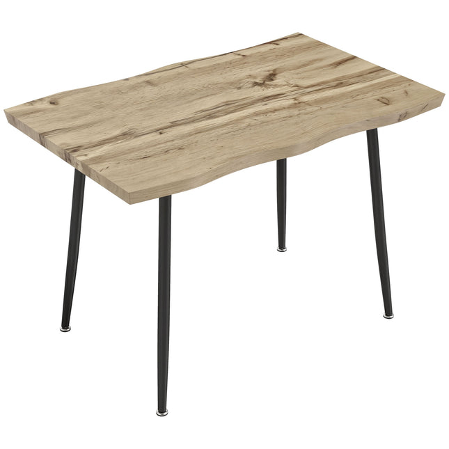 Ēdamgalds 4 personām, 110 cm, ozolkoka koks, tērauda kājas